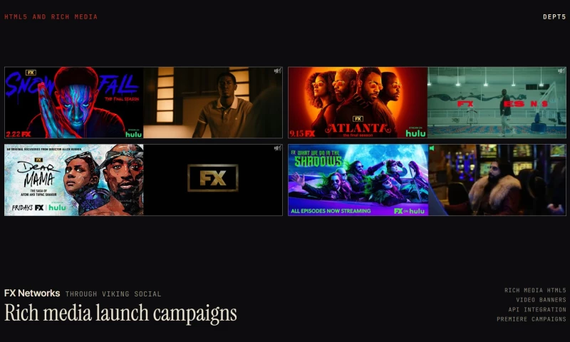 Dept5 - FX Networks rich media launch campaigns through Viking Social