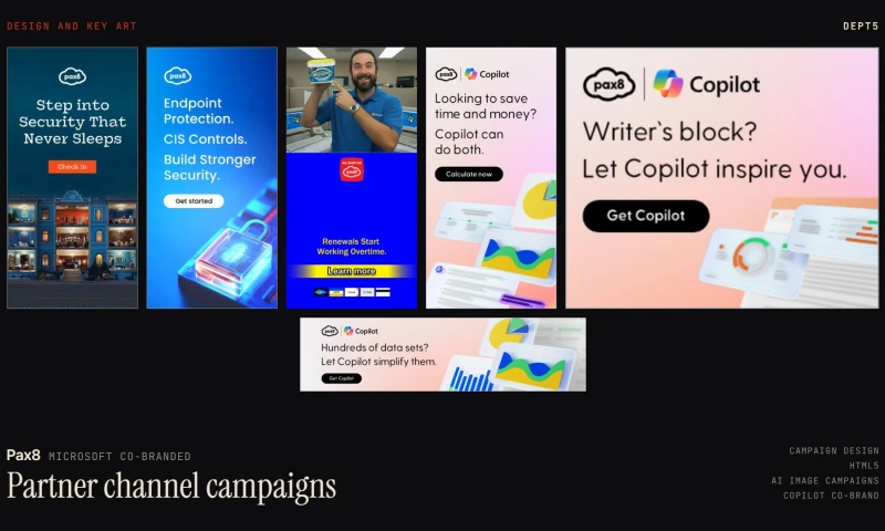 Dept5 - Pax8 partner channel campaigns, Microsoft co-branded