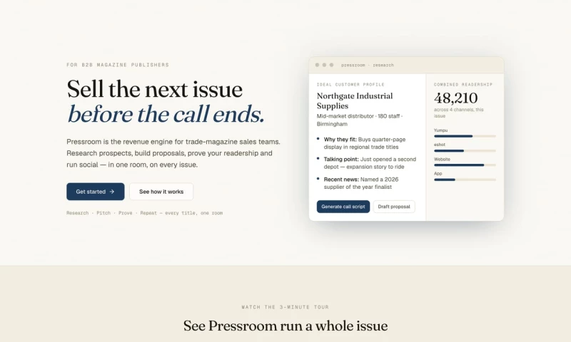 Brass Lantern Studios - Pressroom: AI sales platform for a B2B publisher