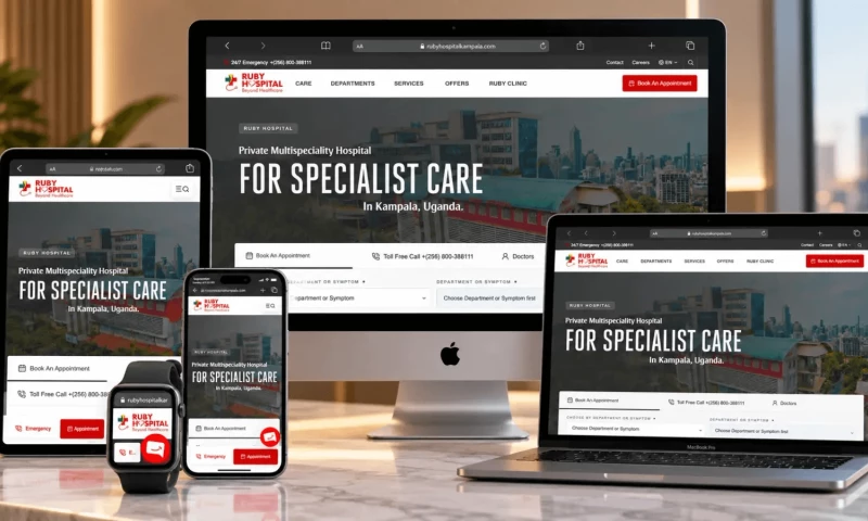 Trophy Developers - Ruby Hospital Kampala Website Redesign