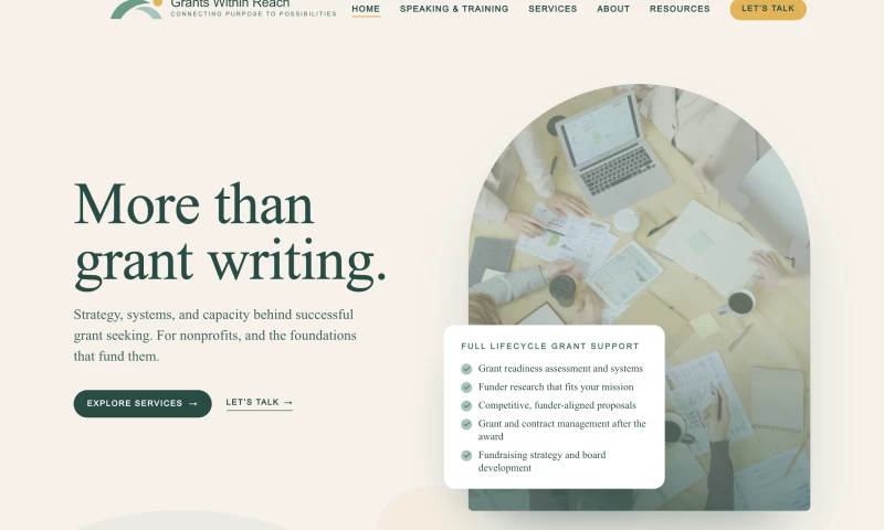Black Hart Consulting - Grants Within Reach: website and resource library for a Houston grant strategist