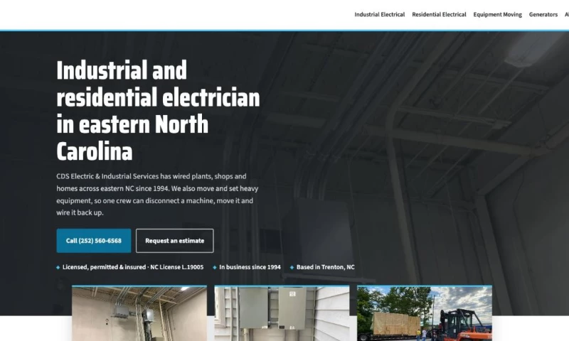 Mooresville Marketing - Website for an Industrial and Residential Electrician in Eastern NC