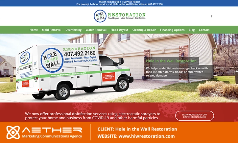 AETHER Marketing Communications - Hole in the Wall Restoration and Mold Remdiation