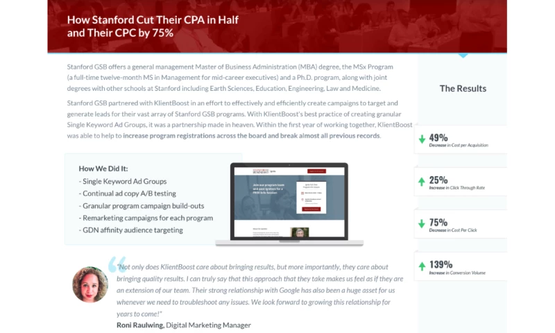 Stanford University - Case Study