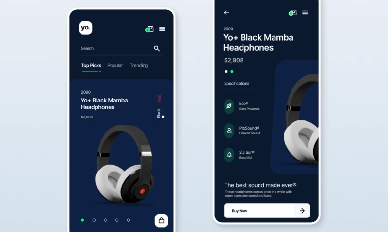 Dark Mode eCommerce - Headphones