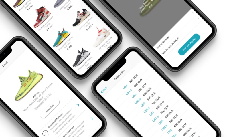 A platform where users buy and sell exclusive, brand name sneakers