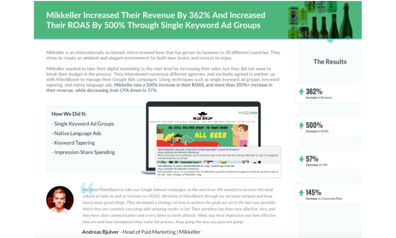 KlientBoost - Mikkeller - Case Study