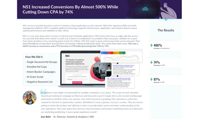 KlientBoost - NS1 - Case Study