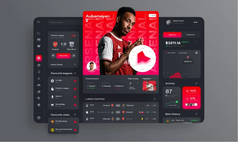 Clickable - SportScore — Betting Platform Dashboard