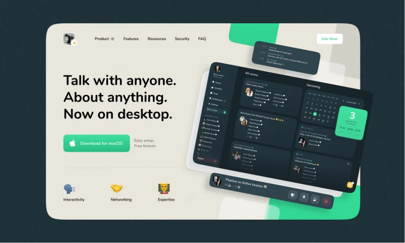 Clickable - Clubhouse — Desktop Version Concept
