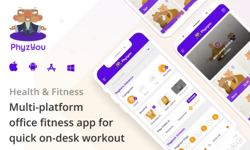 Intuz - Phyzyou - Fitness app for On-desk workout
