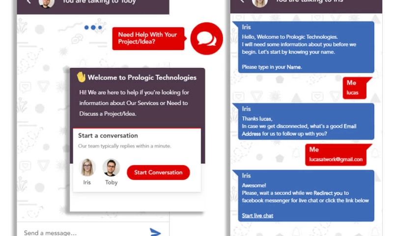 IRIS - Interactive Chatbot for Lead Generation and Service Information with Slack and Mailchimp Integration