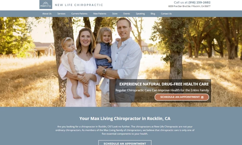 New Life Chiropractic website