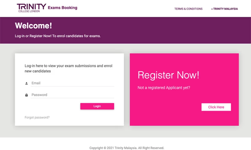 MindYourWeb - Trinity Malaysia Exam Registration Portal