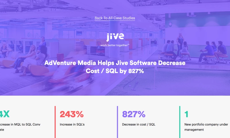 AdVenture Media Group - AdVenture Drives Down Cost / SQL By 827% for Jive Software