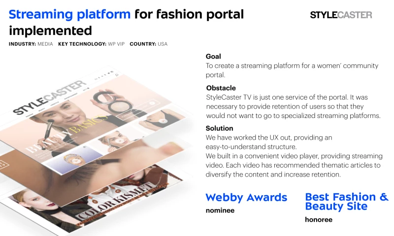 Streaming platform for Stylecaster