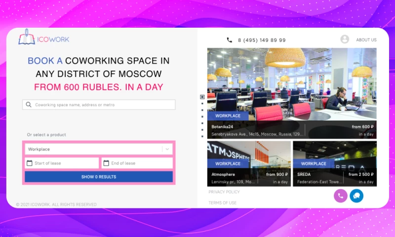 WebSailors - ICOWORK • Custom booking system