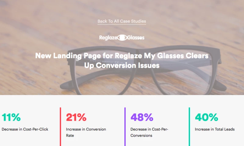 New Landing Page for Reglaze My Glasses Clears Up Conversion Issues