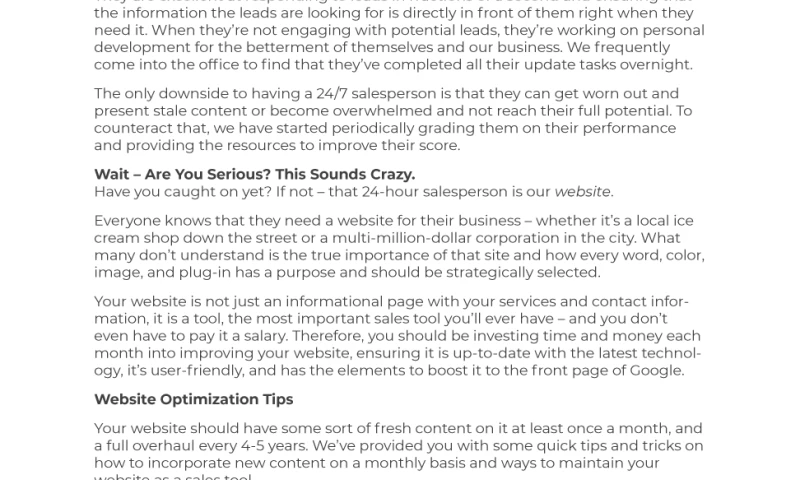 Copywriting/Content Development