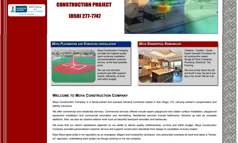Dia Creative - Moya Construction Website Redesign