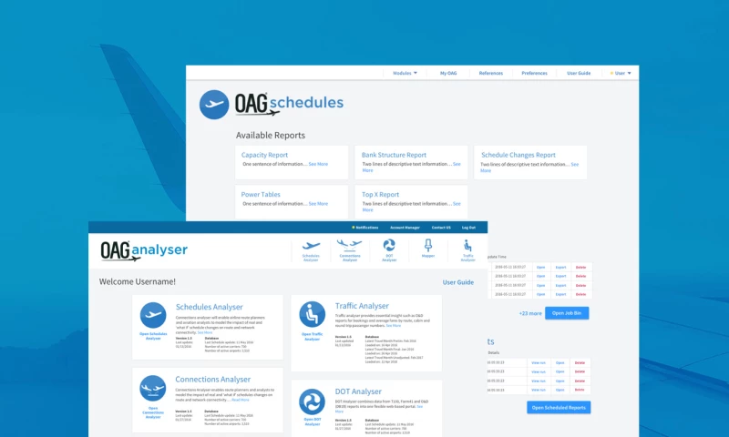 OAG Analyser - UX/UI pltaform