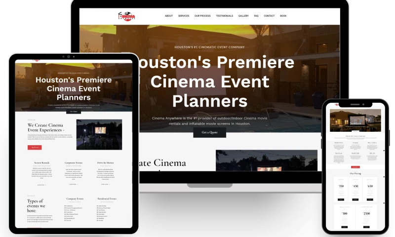 Cinema Anywhere Franchise Web Design