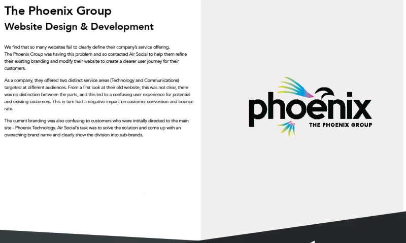 Air Social - The Phoenix Group: Website Design & Development