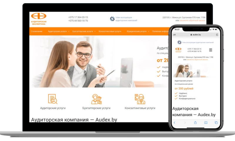 ITprofit - Finalization of the corporate website of the auditing company Audex