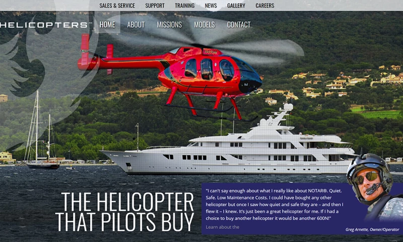 Avenue 25 - MD Helicopters (Web Development, Custom Integrations, Branding)