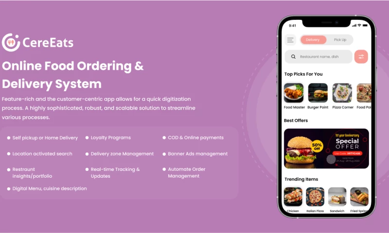 Cerebrum Infotech - CereEats - Online Food Ordering & Delivery System