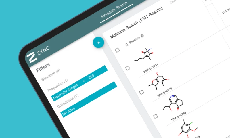 Zync, chemistry database software for scientists with a user-friendly search tool