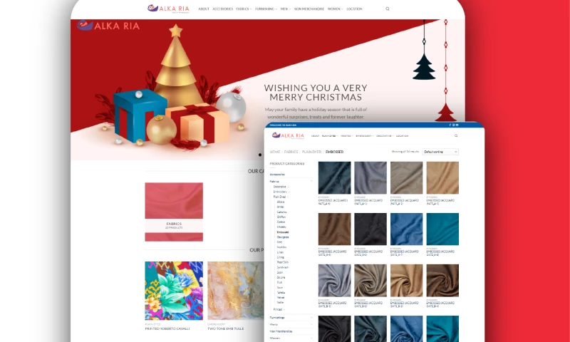 Rozzario Digital Agency - Alka Ria Fabric Wholesale Store Development