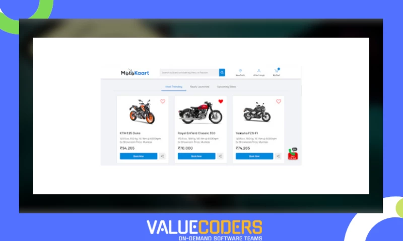 ValueCoders - Online Store For Motorbikes