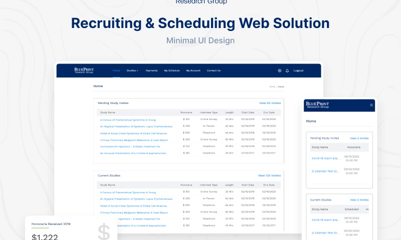 Online Recruiting and Scheduling Web Solution.