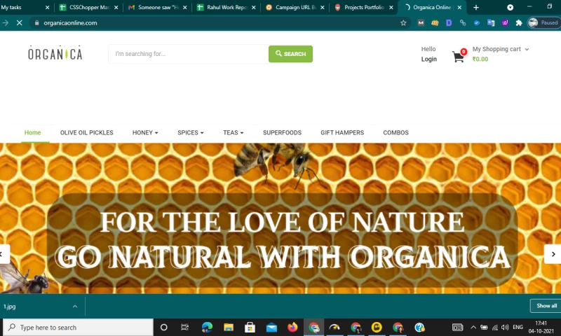 Organica Pure Farms: eCommerce store for Organic Products