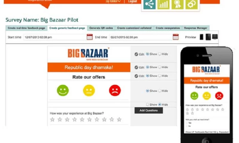 CUSTOMER SURVEY APPLICATION - REAL TIME ACTION