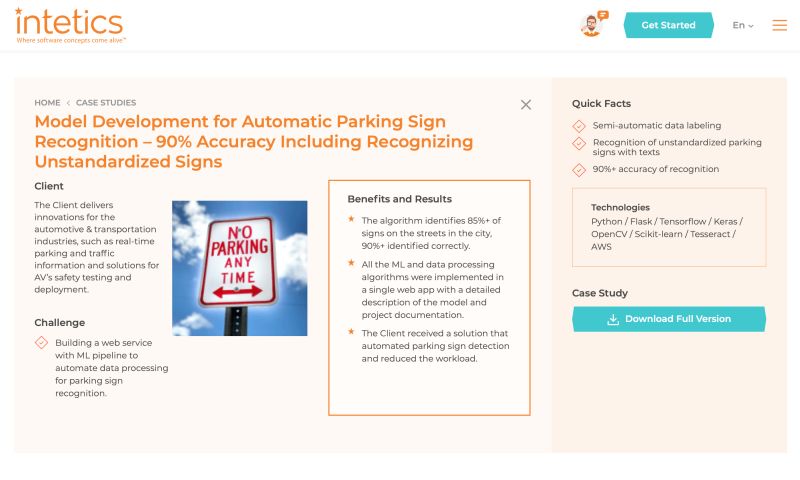 Intetics - Model Development for Automatic Parking Sign Recognition – 90% Accuracy Including Recognizing Unstandardized Signs