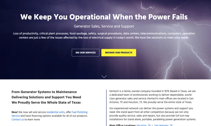 Generator Sales and Service Website