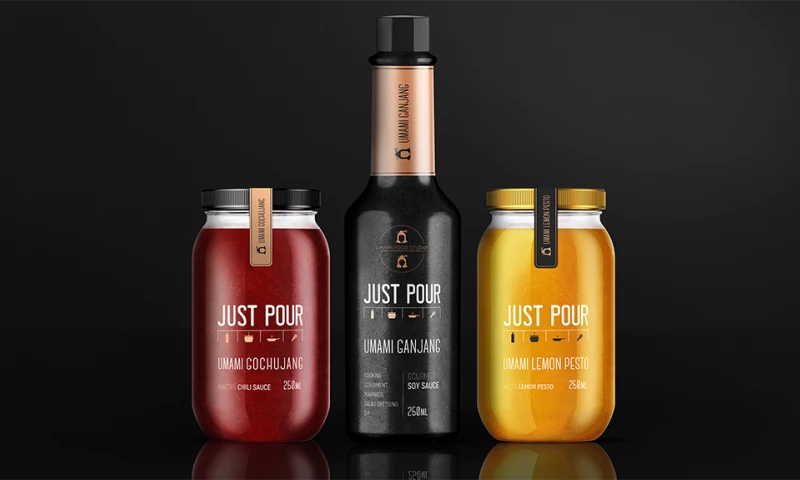 Stan Branding - Just Pour - Hot Sauce Label Design