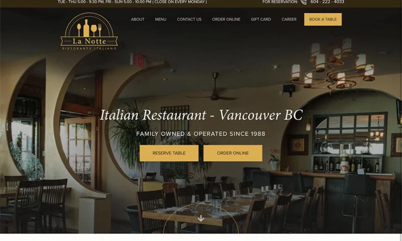 Sitely Pro - LaNotte Italian Restaurant