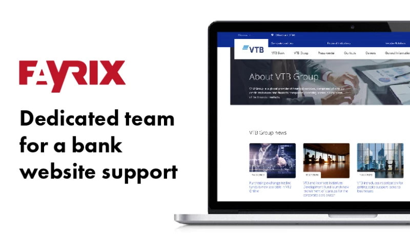 Fayrix Software - Dedicated team for a bank website support