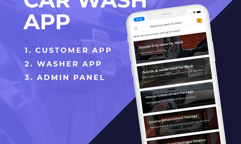 Grepix Infotech - Car Wash Apps - MobileWash Clone