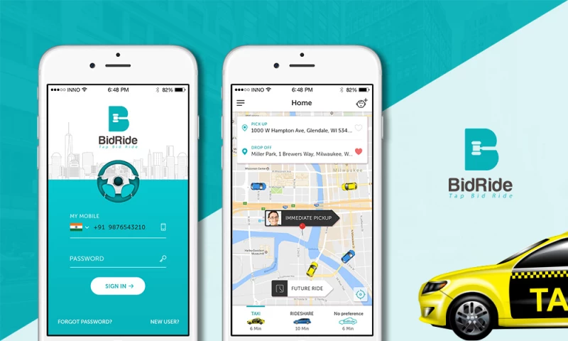 BidRide - Ride app with bidding features