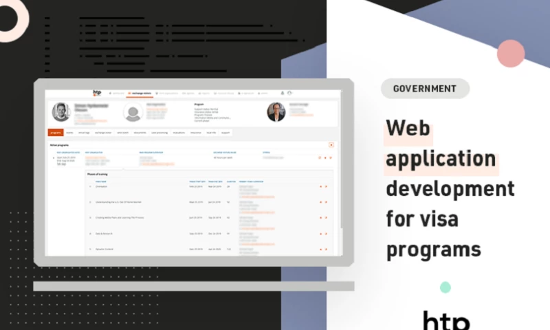 Web application development for visa programs