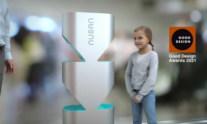 Bluemap Design - NUSAN high-traffic hand sanitizer station