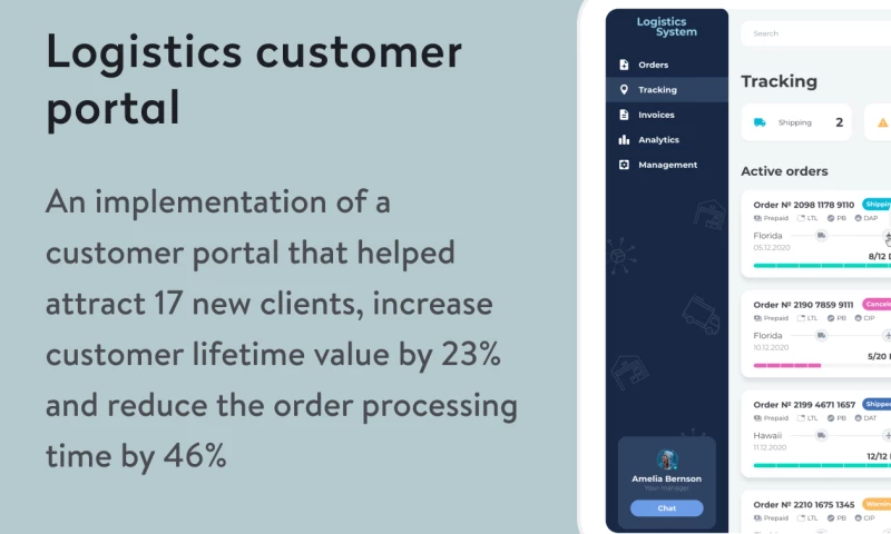 Yalantis - Logistics customer portal