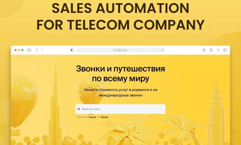 Sales automation for Telecom company