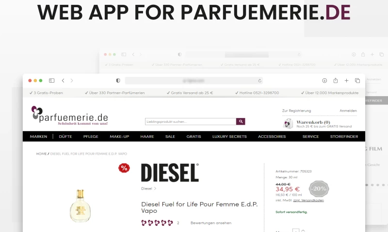 Web app for Parfuemerie.de