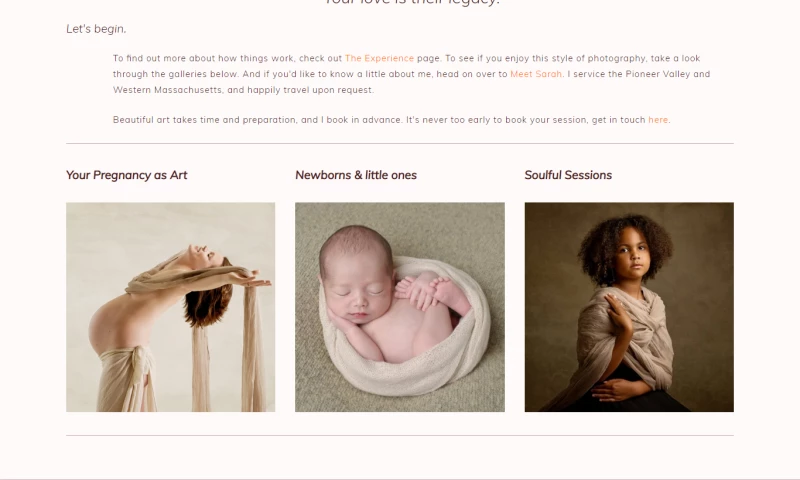 Designing and developing of a Portrait Photography website