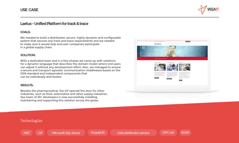 Vega IT Sourcing - Unified platform for Track & Trace